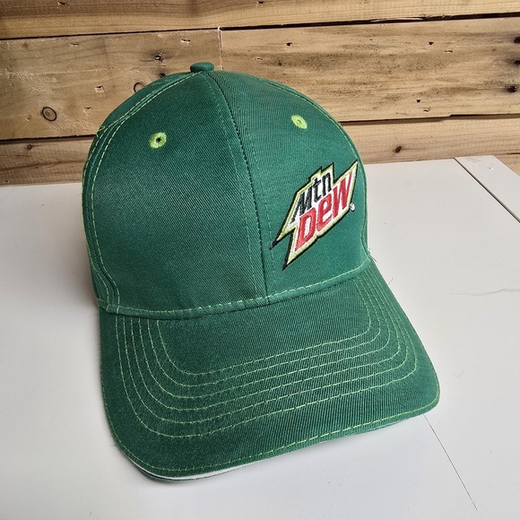 Soda Gear Other - Mountain Dew Hat Cap Strap Back Green Embroidered Soda Advertising Mens Classic